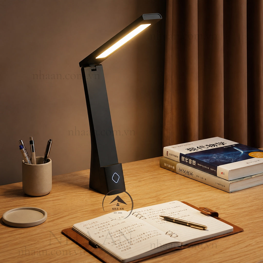 ĐÈN HỌC, ĐỌC SÁCH LED – CẢM ỨNG, GẬP GỌN - ĐEN